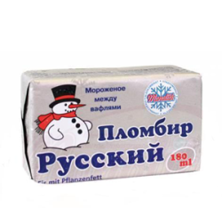 Ijs tussen wafels 'PLOMBIR', 180 ml.