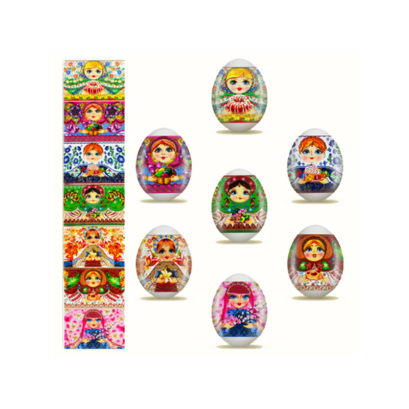 Easter egg sticker " Matreshka "