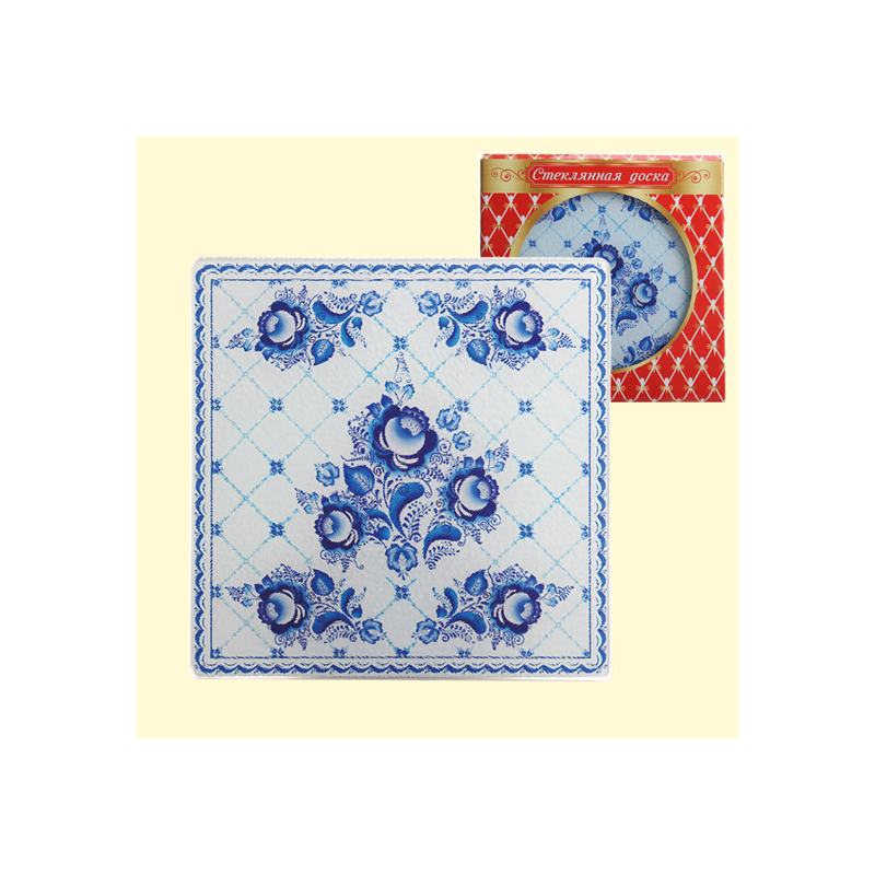 Стеклянная доска " Гжель "