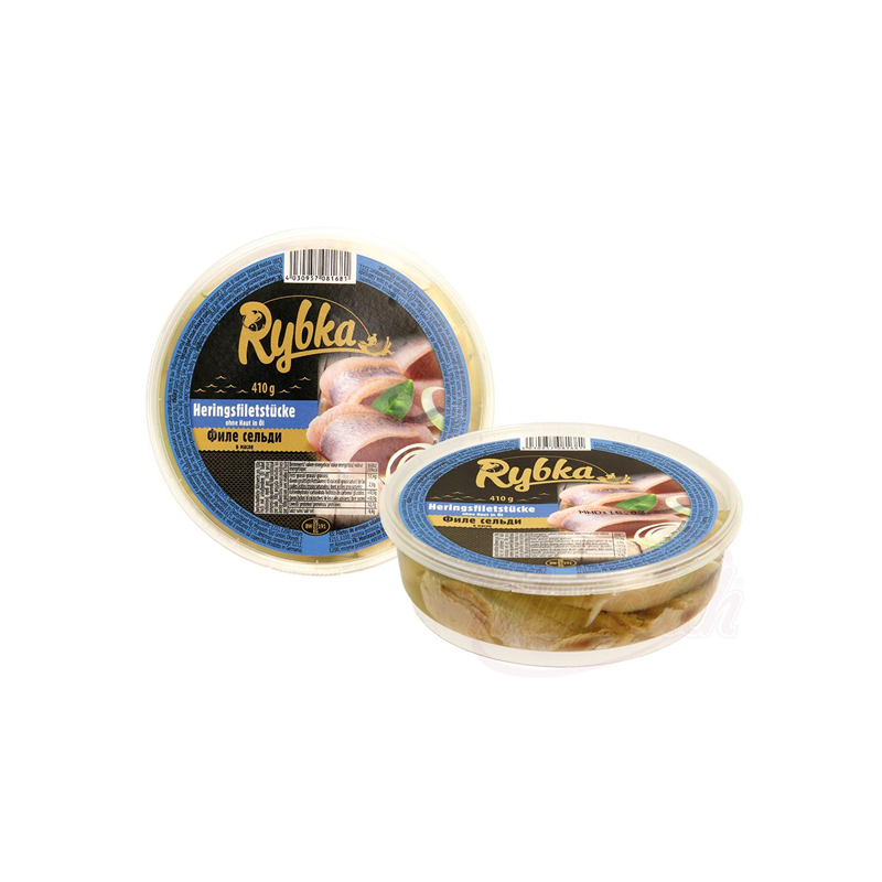 Herring fillet salted in oil