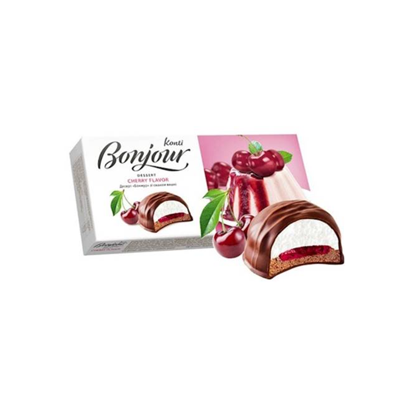 Dessert "Bonjour" met kersensmaak